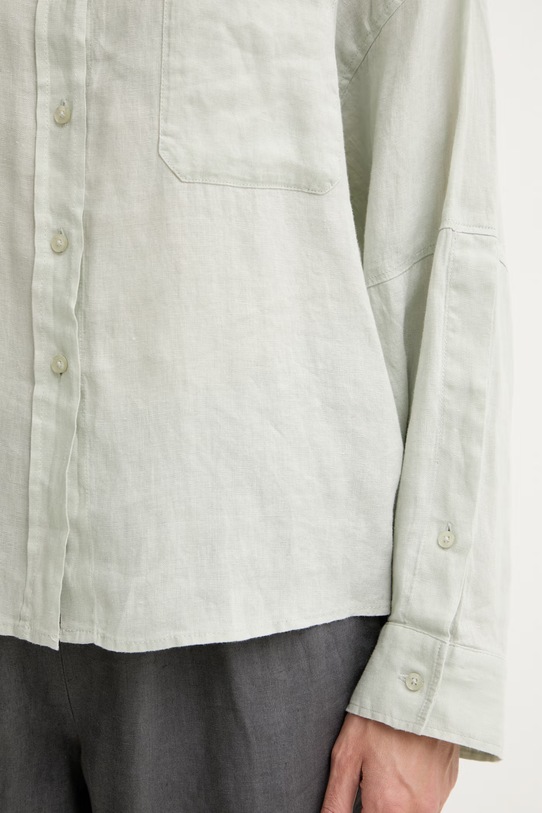 United Colors of Benetton safari košile dámská lněná 5BMLDQ0DA zelená