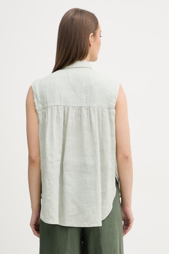 Abbigliamento United Colors of Benetton camicia da donna in lino 5BMLDQ0E0 verde