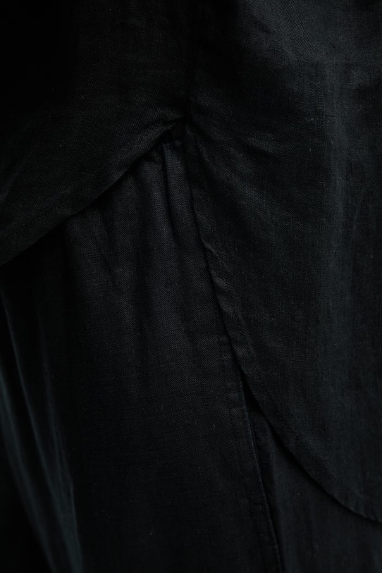 United Colors of Benetton риза дамска от лен 5BMLDQ0E0 черен