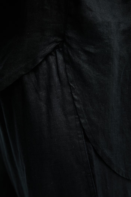 United Colors of Benetton camicia da donna in lino 5BMLDQ0E0 nero