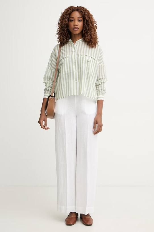 United Colors of Benetton košile dámská bavlněná 53TEDQ0E3 zelená SS26