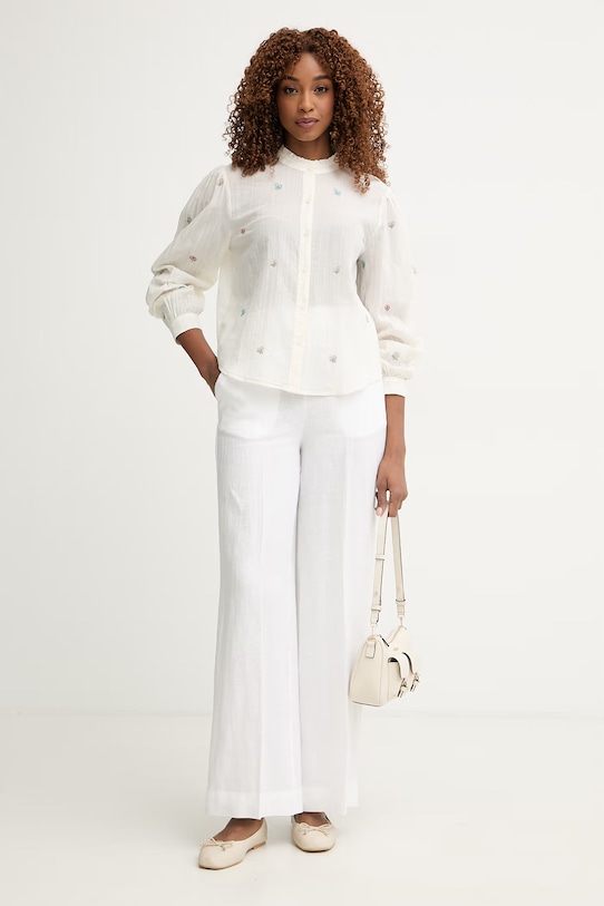 United Colors of Benetton košile dámská bavlněná 53WFDQ0E2 béžová SS26