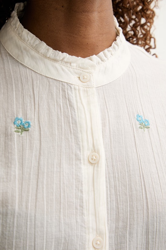 United Colors of Benetton košile dámská bavlněná 53WFDQ0E2 béžová