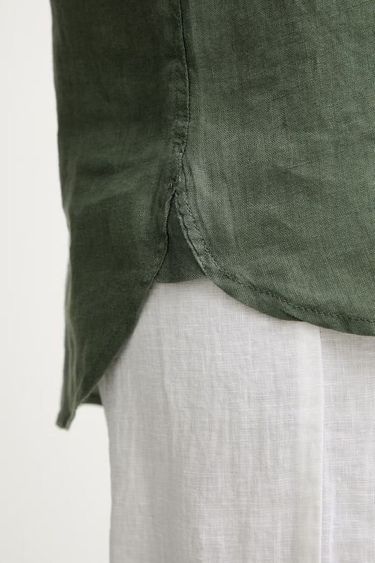 United Colors of Benetton košile dámská lněná 5BMLDQ0D9 zelená