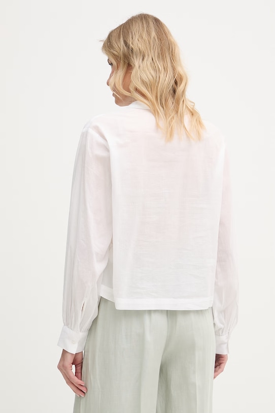 Ρούχα United Colors of Benetton Πουκάμισο γυναικείο βαμβακερό 5SI1DQ0E5 λευκό