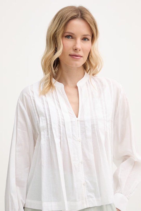 United Colors of Benetton Πουκάμισο γυναικείο βαμβακερό λευκό 5SI1DQ0E5