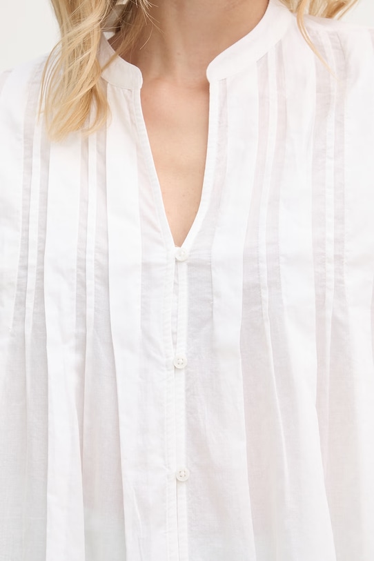 United Colors of Benetton Πουκάμισο γυναικείο βαμβακερό 5SI1DQ0E5 λευκό