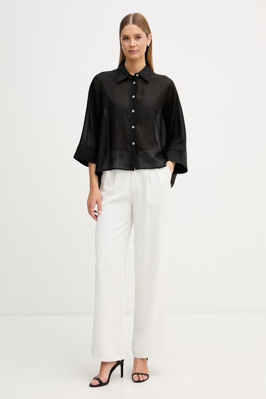 United Colors of Benetton košile dámská s lyocellem 5UOCDQ0E6 černá SS26