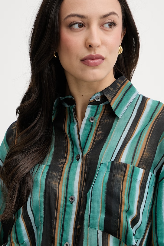 Pinko koszula damska bawełniana turkusowy 106990.A3CH