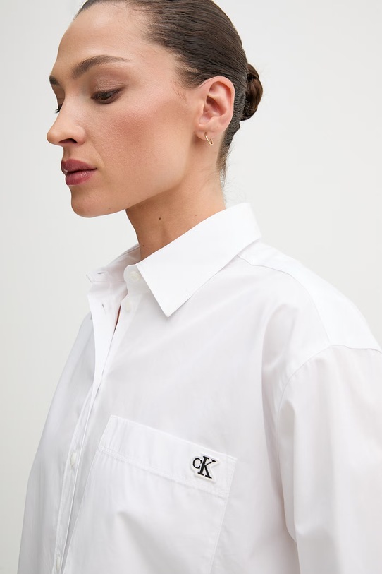 Calvin Klein Jeans košulja za žene od pamuka bijela LV047F102G