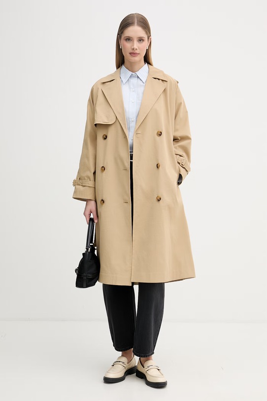 Calvin Klein Jeans košeľová blúzka dámska bavlnená LV047F105G modrá SS26