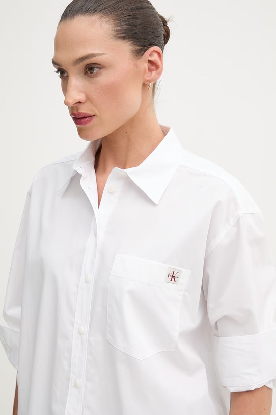 Calvin Klein Jeans košulja za žene od pamuka bijela LV047F147G