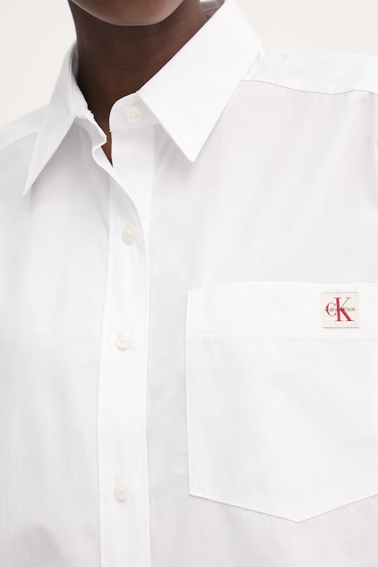 Calvin Klein Jeans košeľa dámska bavlnená LV047F148G biela