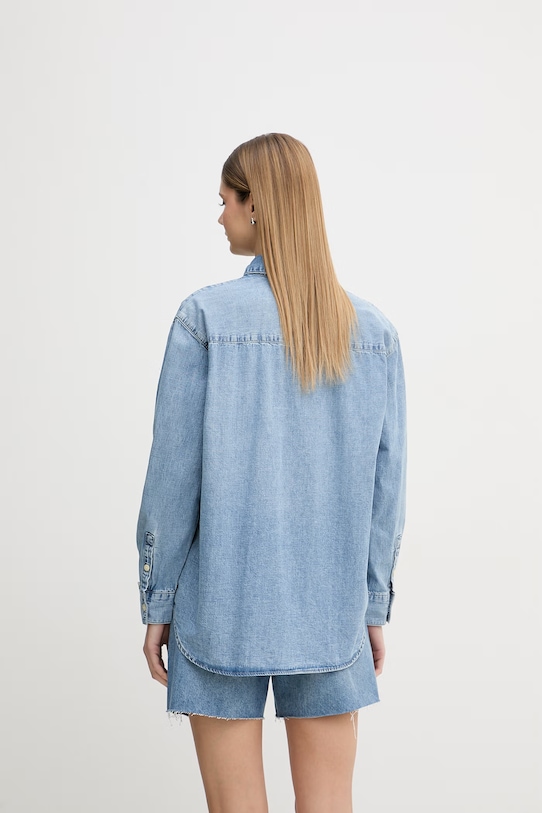 Odzież Calvin Klein Jeans koszula damska jeansowa LV047F784G niebieski