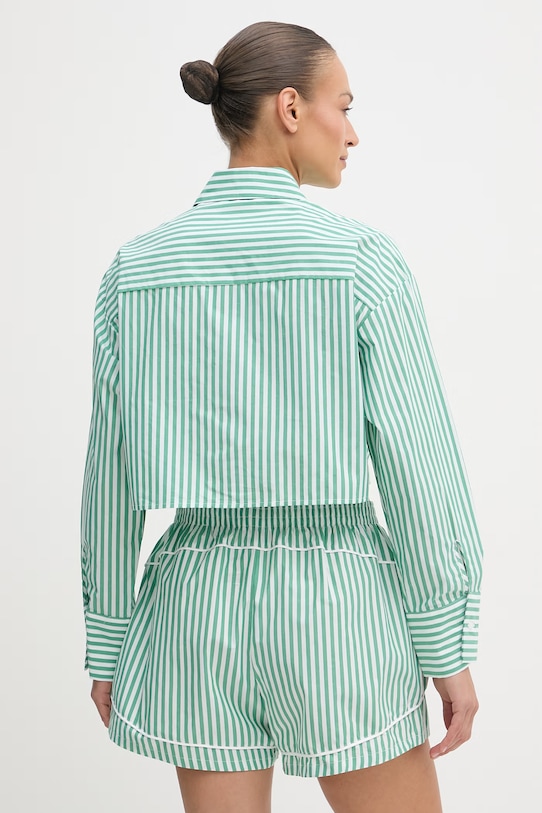 Odjeća Calvin Klein Underwear košulja za žene od pamuka LV00QS7605 zelena