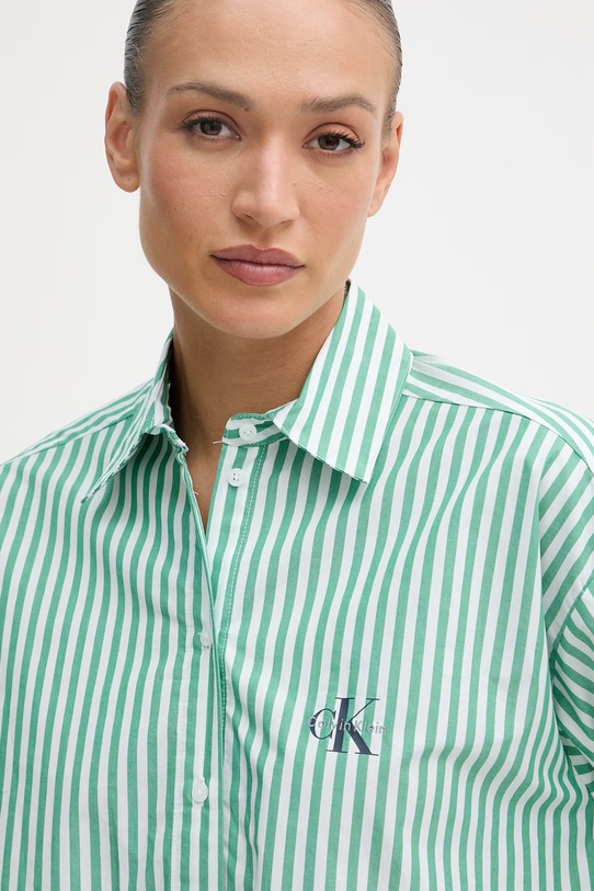 Calvin Klein Underwear košulja za žene od pamuka zelena LV00QS7605