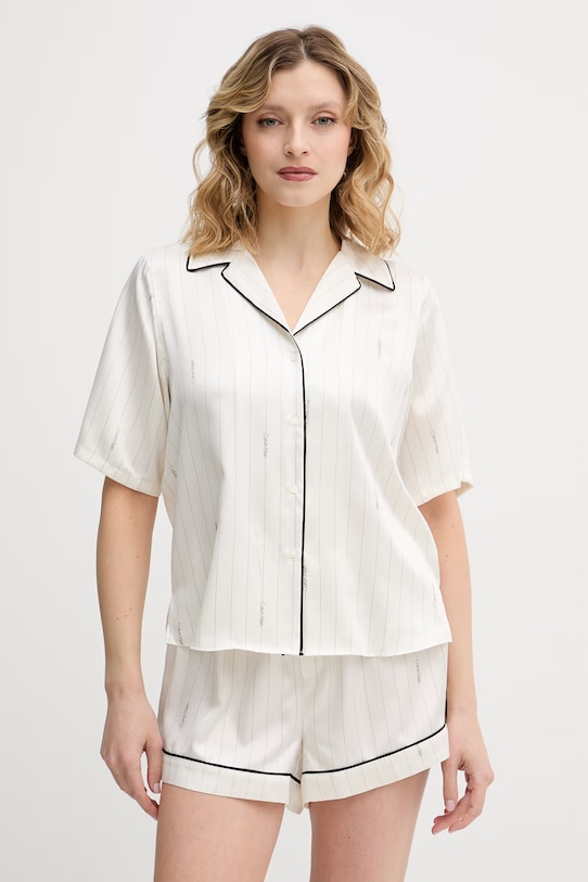 Calvin Klein Underwear koszula piżamowa damska beżowy LV00QS7657