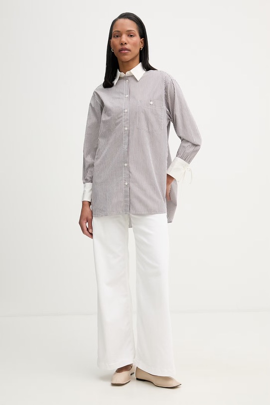 Marc O'Polo Koszula damska bawełniana 5000008172 bordowy SS26