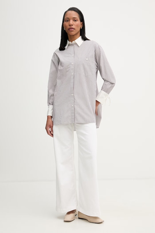 Marc O'Polo Koszula damska bawełniana 5000008172 bordowy SS26