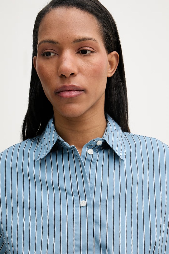 Marc O'Polo koszula damska z bawełny niebieski 5000008242