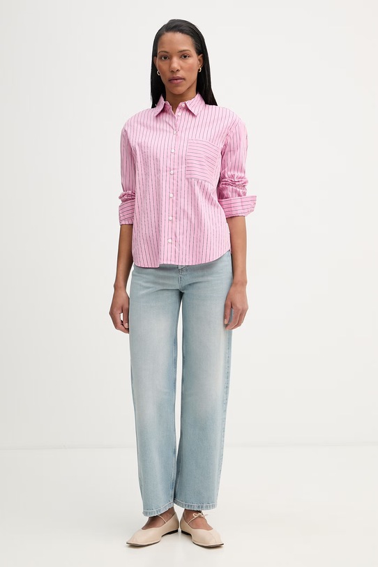 Marc O'Polo cămașă pentru femei, din bumbac 5000009585 roz SS26