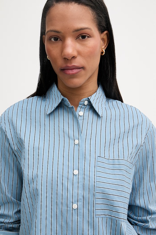 Marc O'Polo koszula damska z bawełną niebieski 5000009585