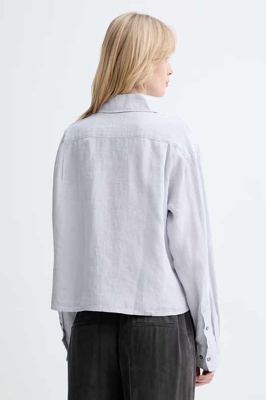 Ρούχα Marc O'Polo πουκάμισο σαφάρι γυναικείο λινό 5000013072 μπλε