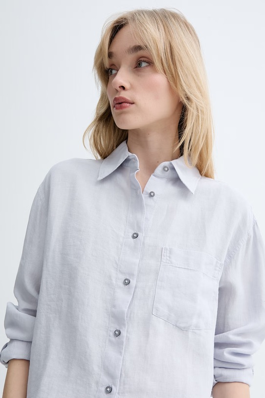 Marc O'Polo πουκάμισο σαφάρι γυναικείο λινό μπλε 5000013072