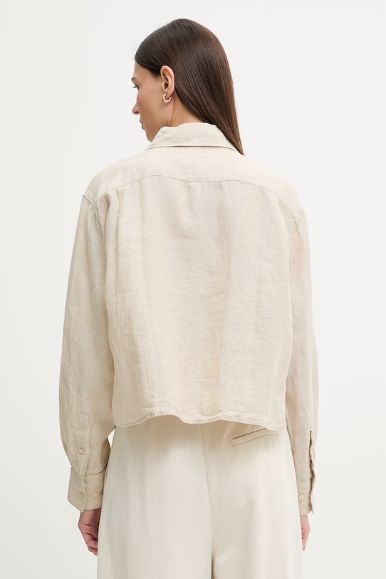 Odzież Marc O'Polo koszula safari damska lniana 5000013072 beżowy