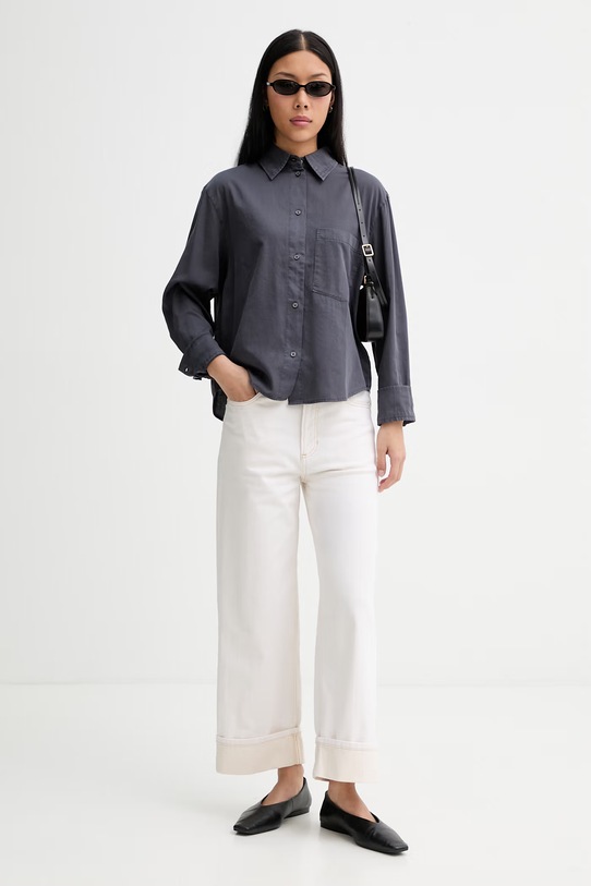 Marc O'Polo košile dámská bavlněná 5000013387 šedá SS26