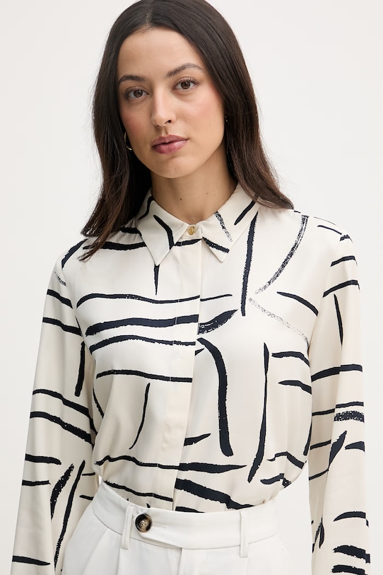 Tommy Hilfiger košeľa dámska z viskózy béžová WW0WW49611