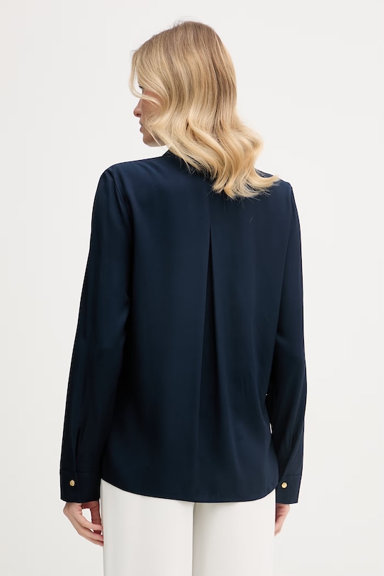 Oblečenie Tommy Hilfiger košeľa dámska z viskózy WW0WW49611 tmavomodrá