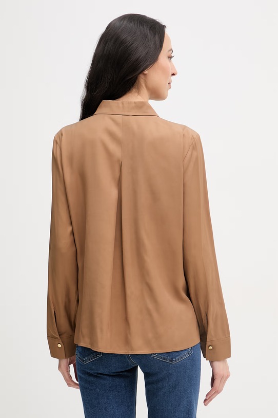 Oblečenie Tommy Hilfiger košeľa dámska z viskózy WW0WW49611 hnedá