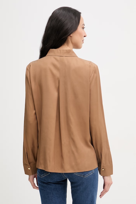 Oblečenie Tommy Hilfiger košeľa dámska z viskózy WW0WW49611 hnedá