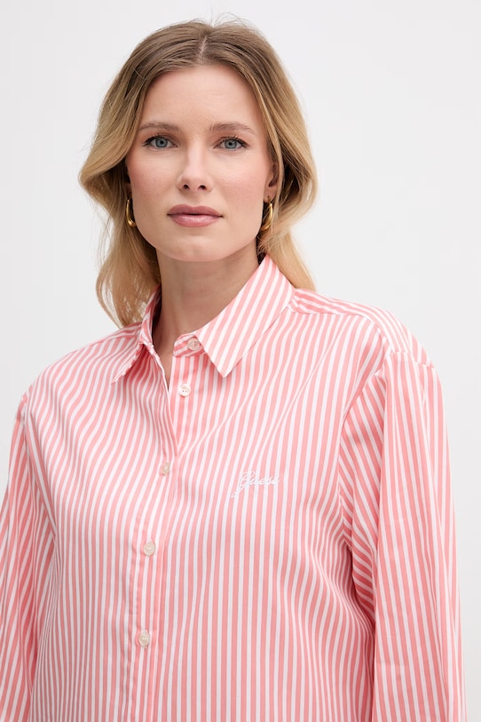 Guess koszula damska bawełniana TECLA pomarańczowy W6GH39.W1849