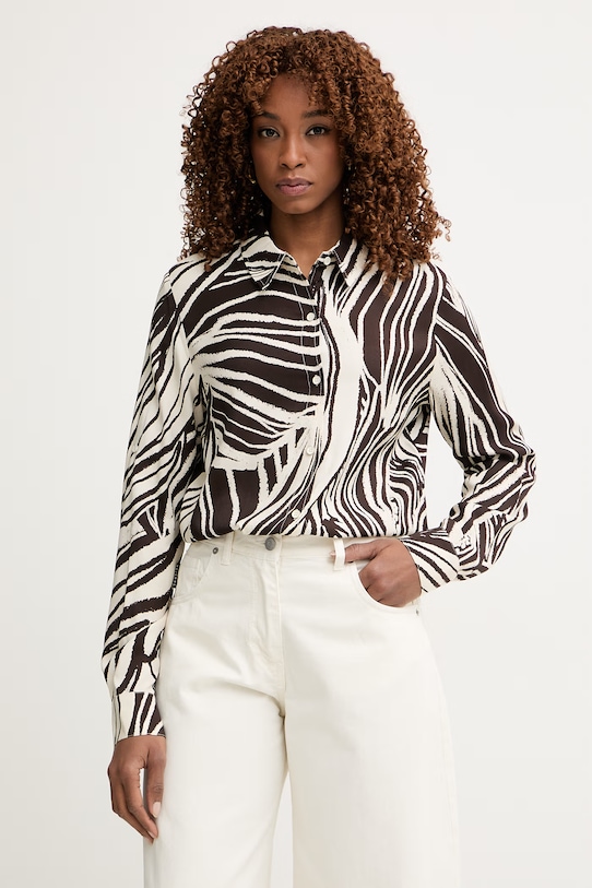 Guess košile dámská z viskózy BASTIENNE hnědá W6GH52.W1975