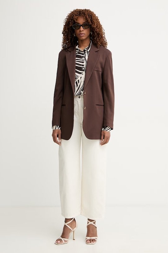 Guess košile dámská z viskózy BASTIENNE W6GH52.W1975 hnědá SS26