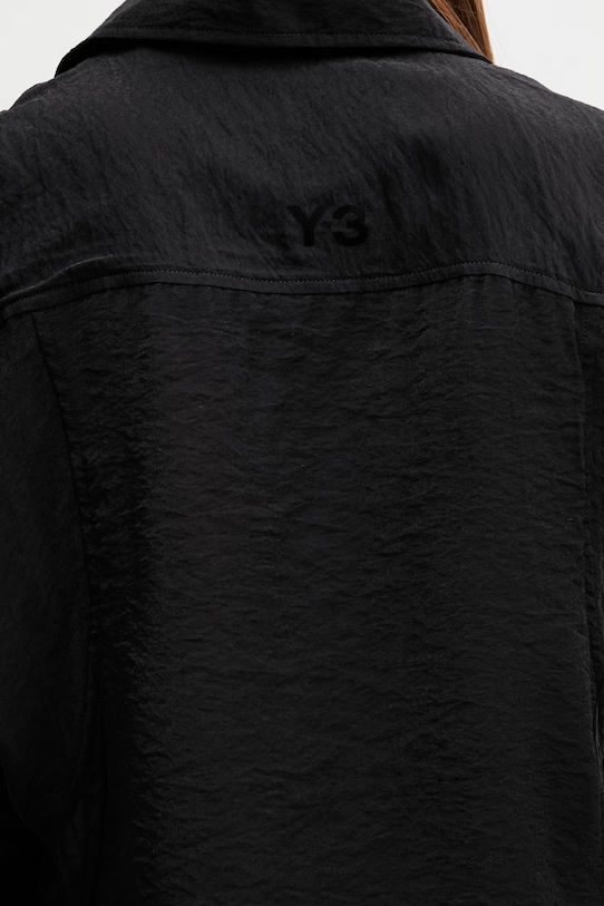 Y-3 W SS OVERSHIRT koszula z dodatkiem lnu damska czarny KG0256