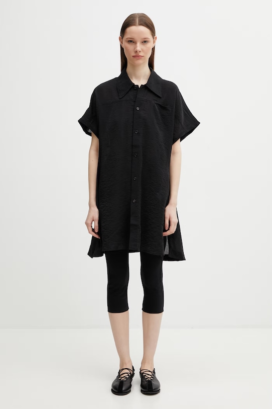 Y-3 W SS OVERSHIRT koszula z dodatkiem lnu damska KG0256 czarny