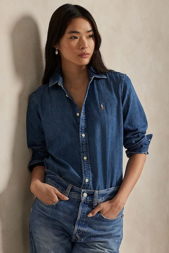 Polo Ralph Lauren koszula jeansowa 211969458 niebieski