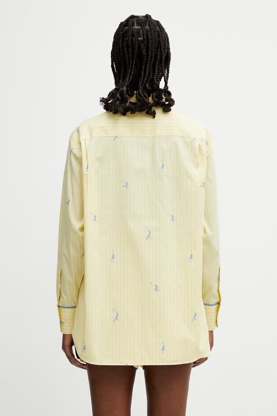 Odjeća Lacoste košulja od pamuka za žene CF0586 zlatna