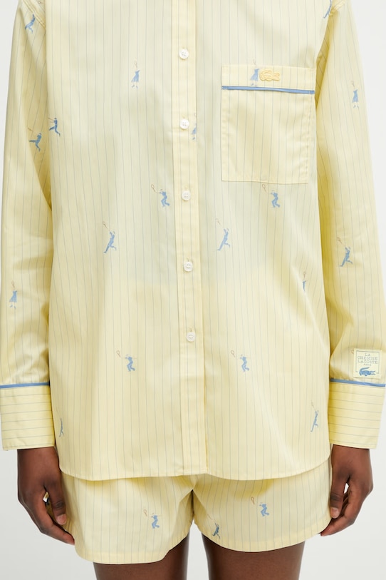 Lacoste koszula bawełniana damska żółty CF0586