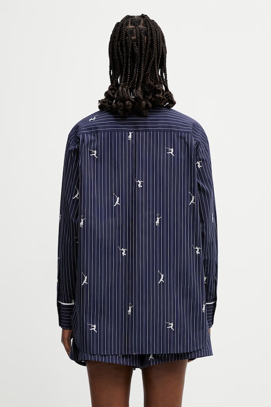 Одежда Lacoste рубашка из хлопка для женщин CF0586 тёмно-синий