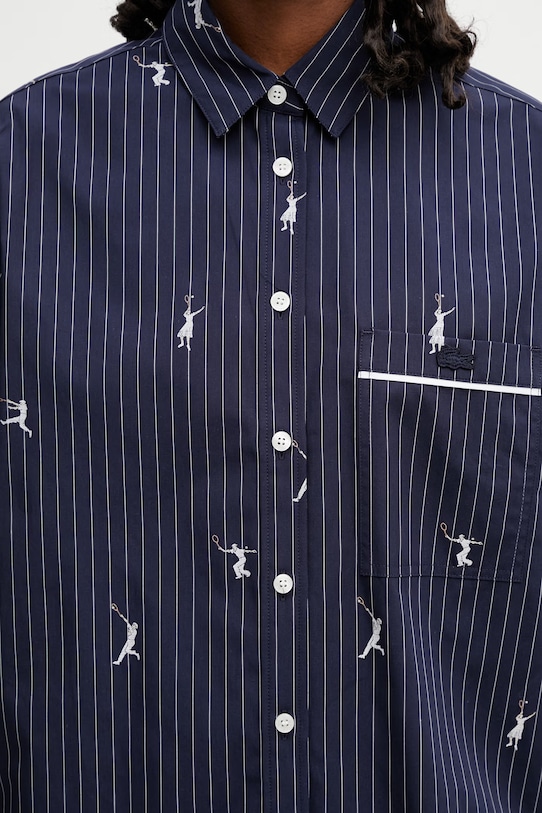 Lacoste рубашка из хлопка для женщин тёмно-синий CF0586