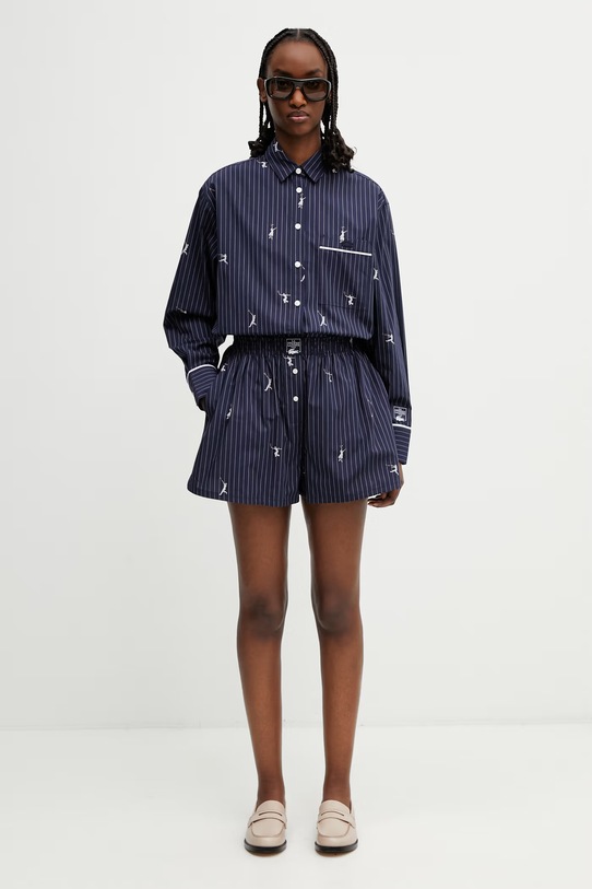 Lacoste košulja od pamuka za žene CF0586 mornarsko plava