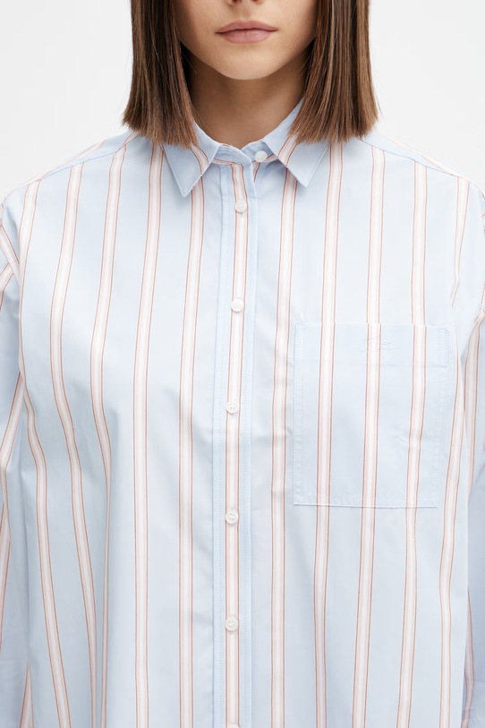 Lacoste koszula bawełniana damska niebieski CF1054