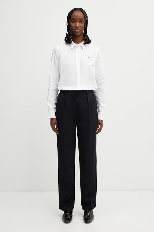 Lacoste koszula oxford bawełniana damska CF1195 biały