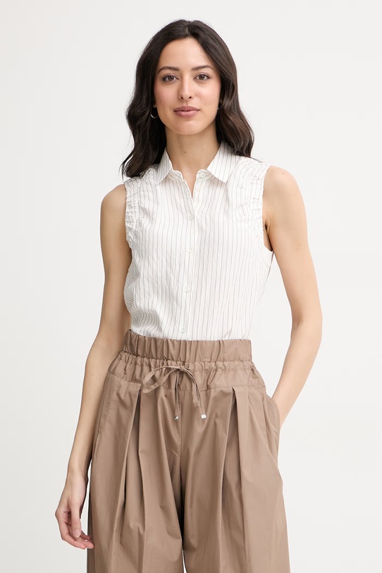 Patrizia Pepe cămașă pentru femei, cu vâscoză alb 2C1709.A766