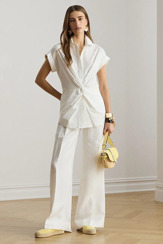 Odzież Lauren Ralph Lauren koszula damska bawełniana 200903088 biały