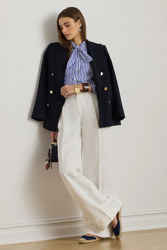 Odzież Lauren Ralph Lauren koszula damska bawełniana 200P13470 niebieski